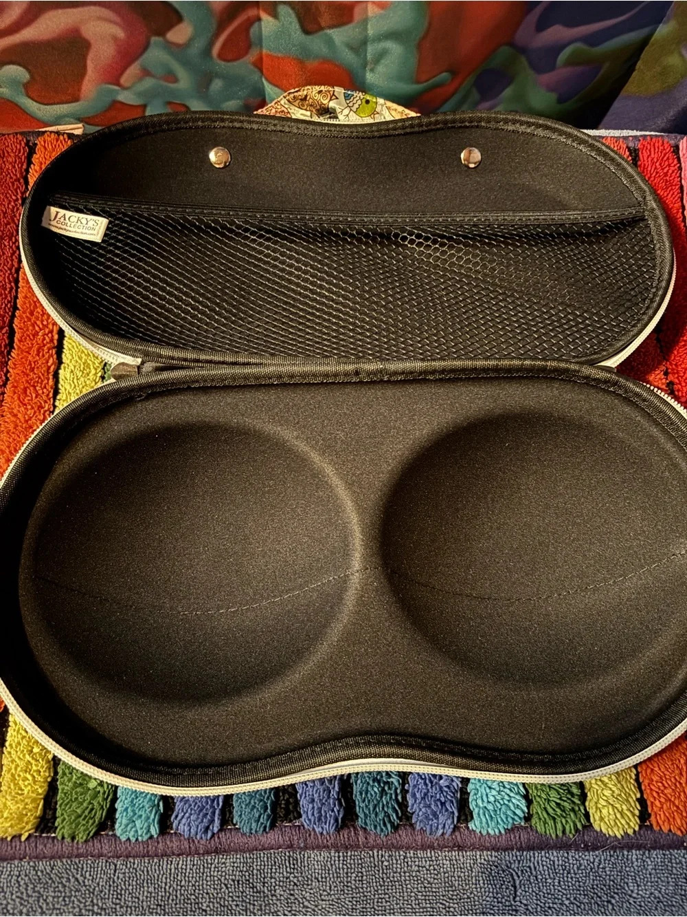 Bird-Print Bra Travel Case - Pink, Blue, Green, Yellow